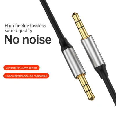 Adattatore Aux per telefono placcato oro 1,2 m presa per cavo Aux da 3,5 mm Cavo audio da 3,5 mm