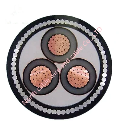 AS/NZS nylon rinforzato con Swa isolato in rame XLPE IGNIFUGO 11kv a 3 nuclei Cavo di alimentazione a media e alta tensione intrecciato con guaina MDPE