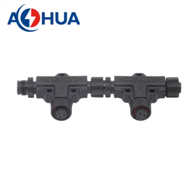Cavo impermeabile M12 tipo T a 3 vie a 4 pin per Illuminazione esterna