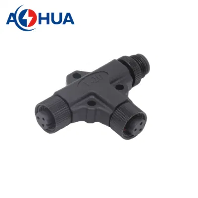 Cavo impermeabile M12 tipo T a 3 vie a 4 pin per Illuminazione esterna