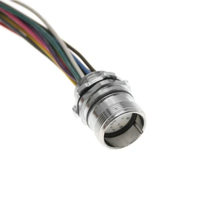 Accessori per cavi elettrici circolari a 19, 17, 12 pin con montaggio frontale con flangia M23 con cavo a spirale