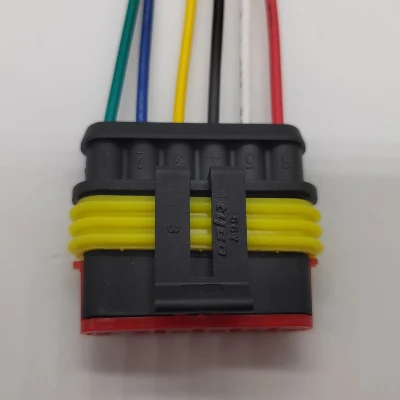 Alimentazione CC elettrica automatica connettore impermeabile per auto TE 282089-1 a 6 pin Cavo del connettore del terminale della presa jack