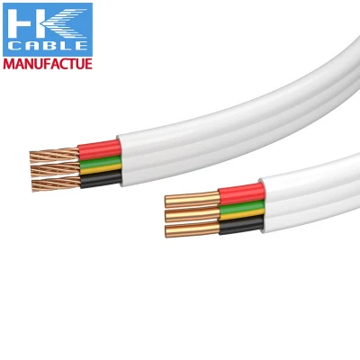 Cavo piatto TPS House Wire con isolamento in PVC e terra Cavo conduttore in rame da 300/500V, filo da costruzione piatto