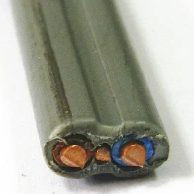 Isolamento in PVC 1.5mm 2,5mm 3 conduttori 2+e rame solido elettrico Cavo piatto doppio e cavo di messa a terra