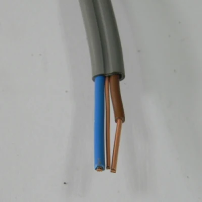 Isolamento in PVC 1.5mm 2,5mm 3 conduttori 2+e rame solido elettrico Cavo piatto doppio e cavo di messa a terra