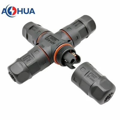 Connettore impermeabile Aohua UL a 2 pin M20 a 4 vie splitter uno Distributore a croce per cavi in tre uscite IP67 connettore maschio integrato senza Connettore LED del cavo