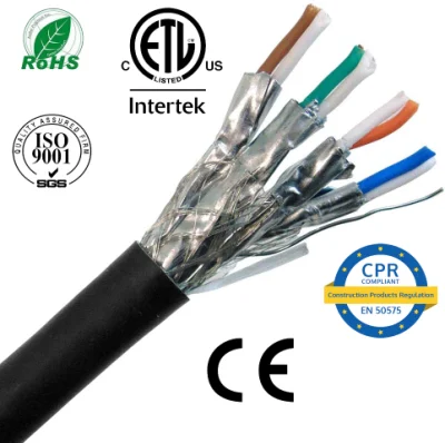 Cavo elettrico schermato ad alte prestazioni 23AWG in rame nudo Cavo Cat7
