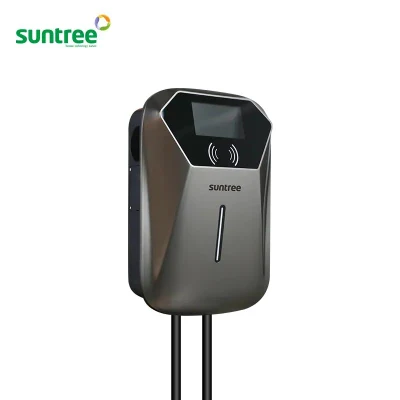 Presa di carica elettrica EV tipo 2 US 32 a personalizzata Colonnina di ricarica per veicoli con cavo di ricarica con schermo LED