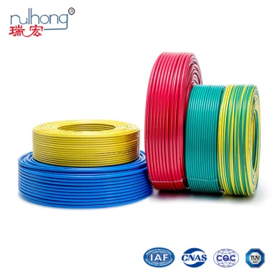  1/1.5/2.5/4/6/10 mm ² BV rame a conduttore singolo PVC isolato duro Filo elettrico in rame