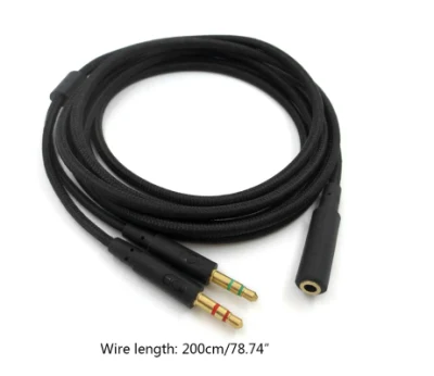 Cavo di estensione audio per cuffie da gioco 2 in 1 universali da 3,5 mm Per cuffie HyperX Cloud II/Alpha-/Cloud Flight/Core
