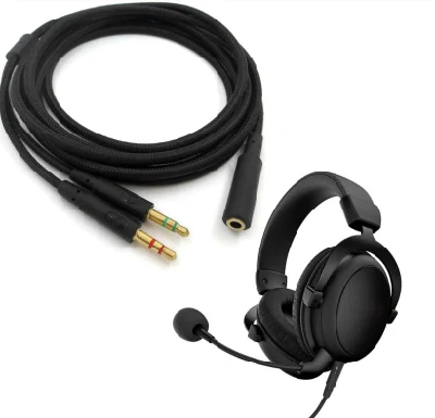 Cavo di estensione audio per cuffie da gioco 2 in 1 universali da 3,5 mm Per cuffie HyperX Cloud II/Alpha-/Cloud Flight/Core