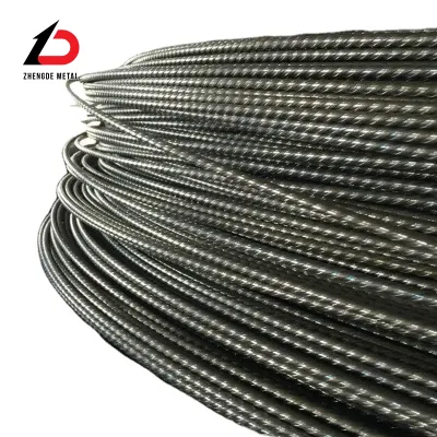  Filo d&prime;acciaio Prezzo della corda ASTM A421 3.8mm 4mm 5mm 6mm Filo PC intaccato 1670 MPa 1770 MPa in acciaio per calcestruzzo precompresso a basso rilassamento Filo con prezzo economico