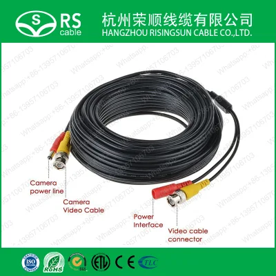 Prezzo di fabbrica cavo per telecamera Siamese da 18 AWG RG59+2c Cavo di alimentazione cavo precatato cavo TVCC per sorveglianza