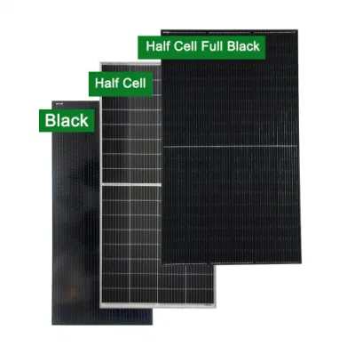  Telaio in silicone nero a semicella da 300 W 370 W e 400 W. Pannelli solari per sistemi di tetto per casa