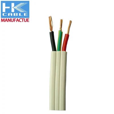 Cavo piatto TPS House Wire con isolamento in PVC e terra Cavo conduttore in rame da 300/500V, filo da costruzione piatto