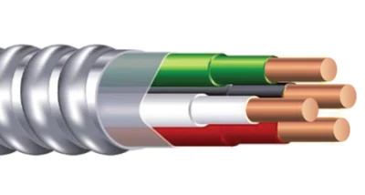 Filo metallico rivestito a bassa tensione UL1569 da 16/2 14/2 12/2 AWG Cavo Mc filo elettrico da costruzione THHN Thwn-2 con cablaggio in alluminio
