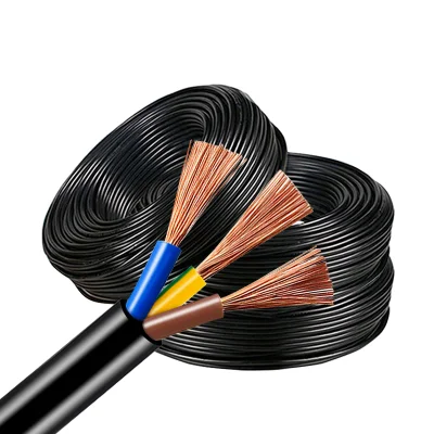 Cavi di alimentazione a 3 conduttori in PVC multipolare con approvazione VDE H03VV-F. Cavo elettrico flessibile da 0.5 0.75 mm2