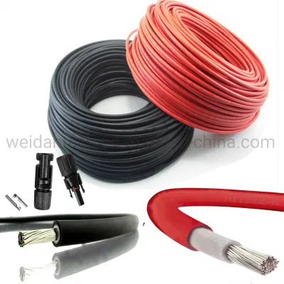 H1Z2Z2-K, cavo fotovoltaico solare ROSSO/NERO, 4 mm2, 6 mm2, con connettori MC4
