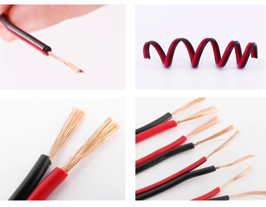 Rvb Red Black Flat Parallel Pure Copper 2 Core Twinspeaker Electrical Power Cable Mellizo 2X1.0mm 2X1.0 Sqmm 2X1.5mmm 2X1.5 Sqmm 2X2.5mm 2X2.5 Sqmm