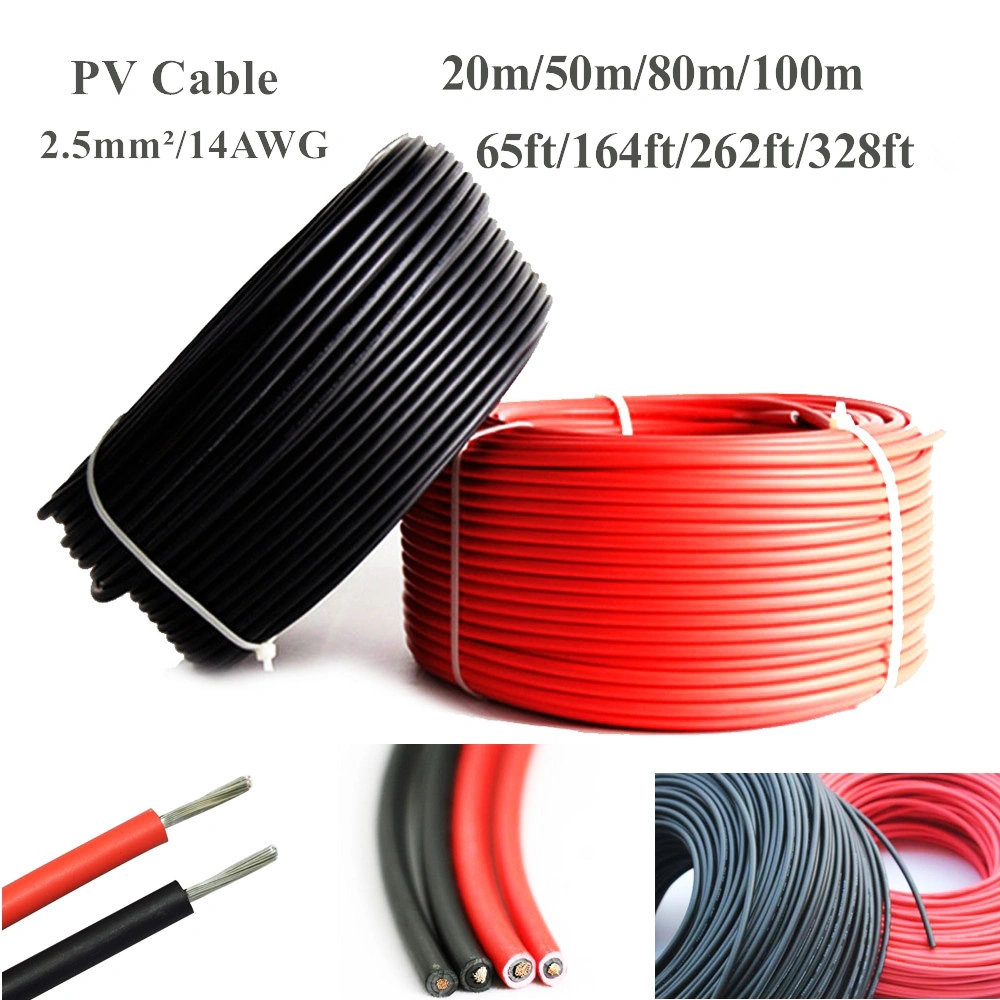 Electrical Solar Cable CE Approved Single Core Twin Core 2.5mm2 4mm2 6mm2 10mm2 10AWG 12 AWG 14AWG XLPE PV1-F DC Electric Cable Wire