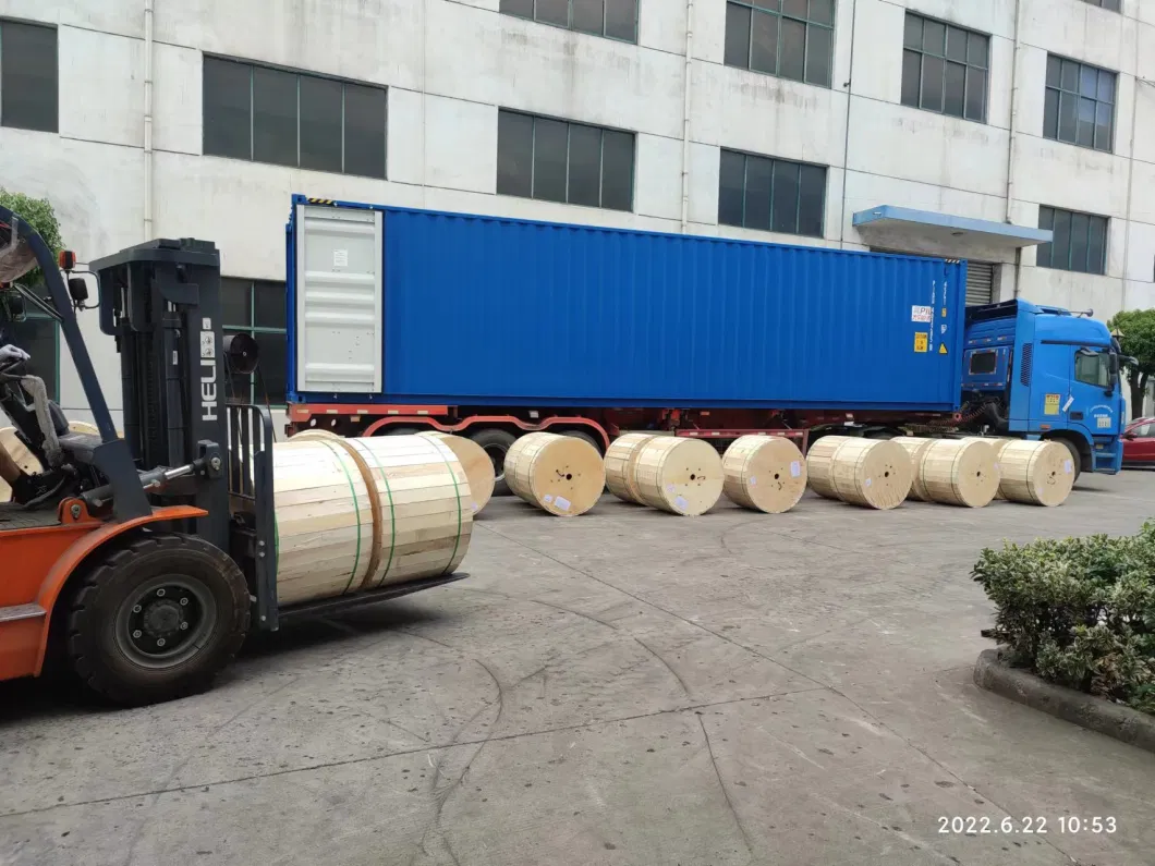 Stranded Loose Tube Non-Metallic FRP Steel Tape Armored Aerial Duct Optical Cable