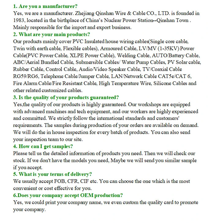 Electrical 3.5mm and House Wiring Copper PVC Machine Wires Cables 1.5mm 2.5 mm Electric Cable