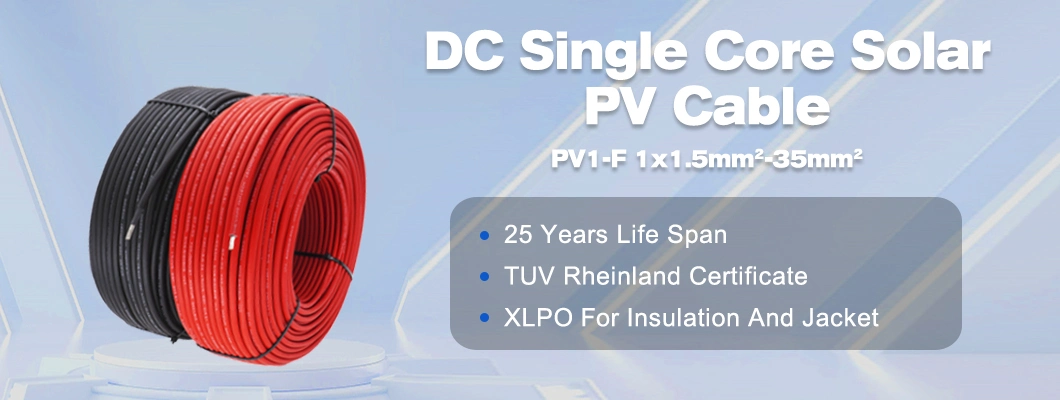 Fast Shipping 1000V DC Copper Single Core PV1-F 1X1.5mm2 2.5 mm Electrical Wire with Price PV Solar Cable