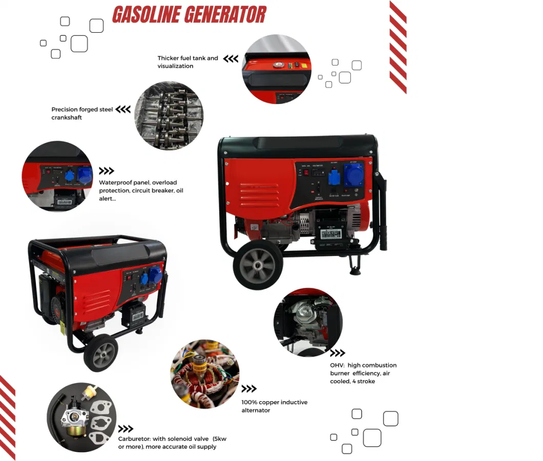 7.5kw Aisen Gasoline Generator Set Taizhou Factory Generator