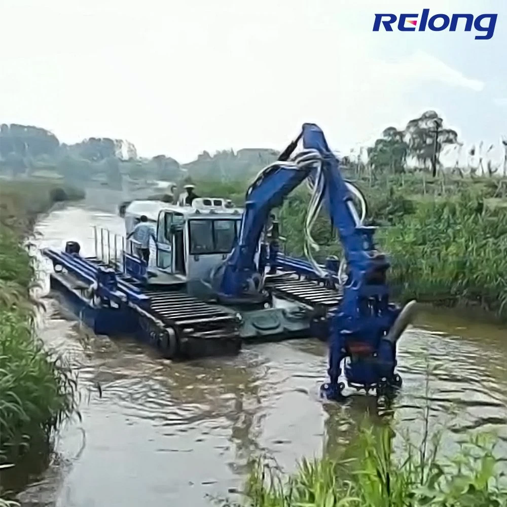 High-Efficiency Multi-Function Amphibious Dredger Project Master Cutter Suction Pump Multipurpose Dredger Self-Propelled Boat Excavator in Swamp and Water
