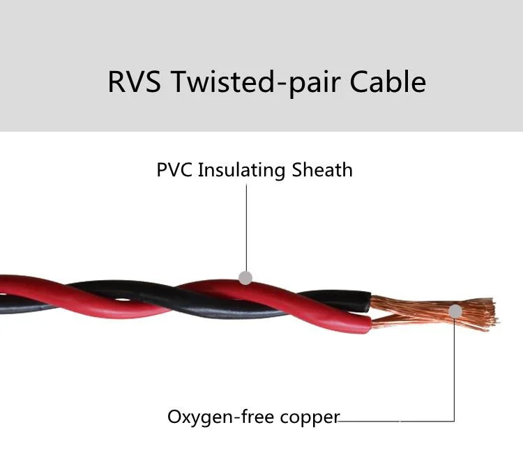 300/500V 450/750V Rvs 4 6 10 mm PVC 2 Cores Twisted Pair Cable