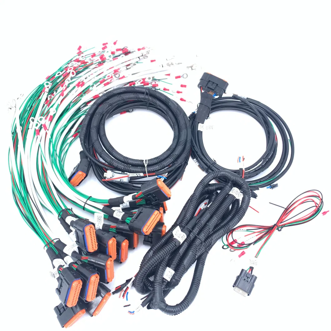 Main Control Communication Power Cable in High Voltage Box - BMS Acquisition Line - with Jae Connector Wire Harness - with Textile Self Winding Tube Wiring