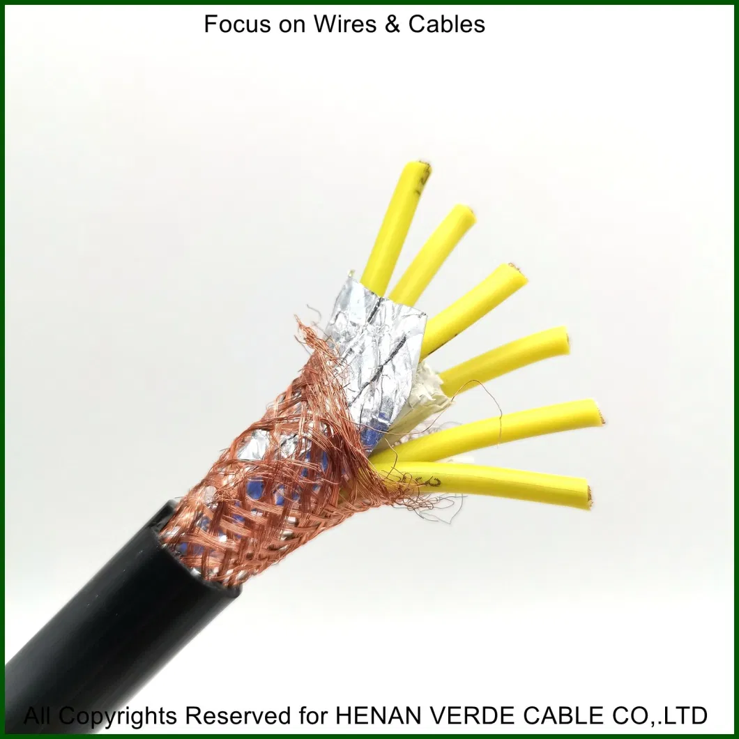 4 Core Pair Twisted Tinned Copper Wire Braid Shield PVC Electric Control Shielded Cable