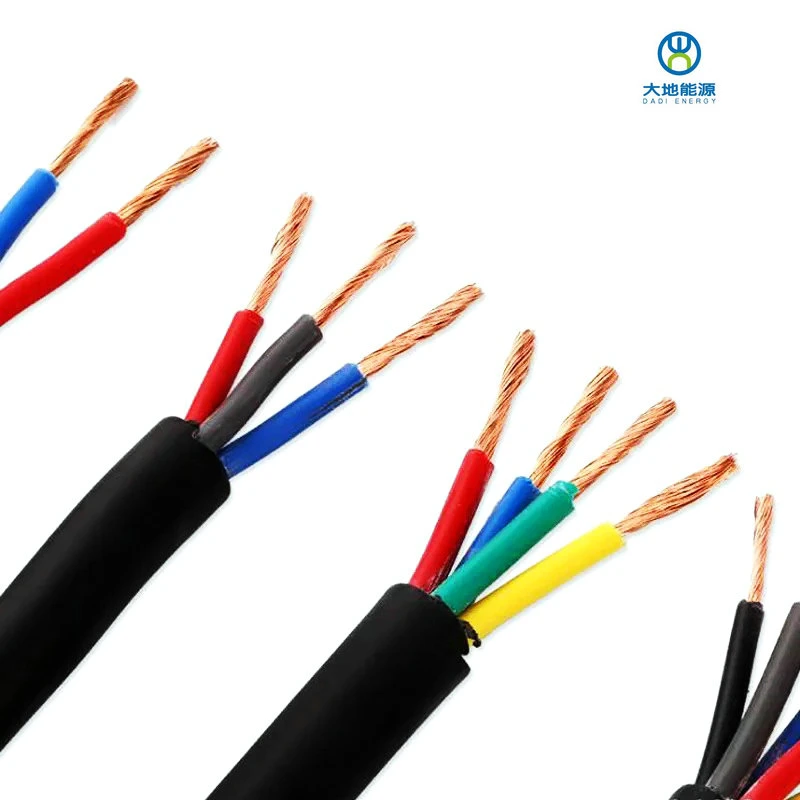 Multi Conductor Flexible Communication Cable Rvv 2 3 4 5 Core Electric Cable Copper Wire Power Cable with ISO TUV Certificates (0.75 1.0 1.5 2.5 4 6 10 16 mm)