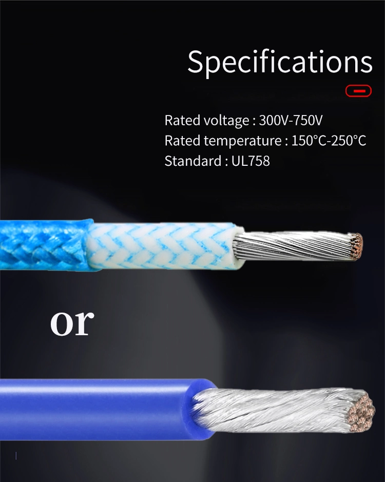 UL 3122 High Temperature Resistant Silicone Fiberglass Braided Copper Wire Cable