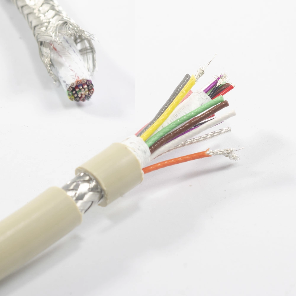 Non-Magnetic 24 Conductor MRI Cable with 12 Coax RF 32AWG and 12 Signal Wire Overall Od 8.5mm and Diameter to Shield 6.75mm