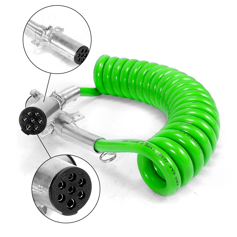 High Quality Wire Electrical Spring Trailer Connection 7-Core ABS Trailer Cable