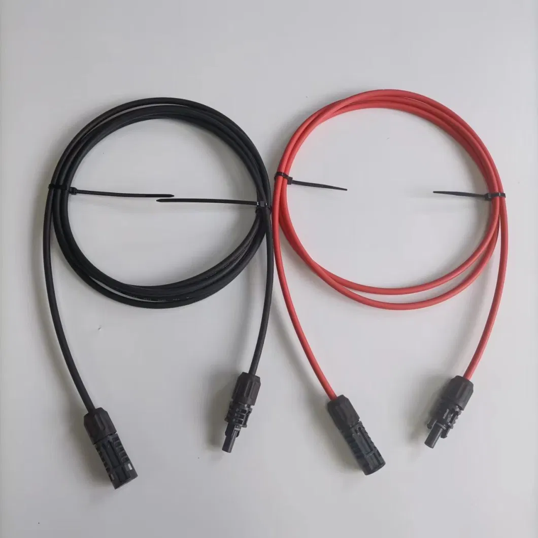 1m Red Black 4mm2 Extension Cable 600W Micro Inverter Nep 400W Hoymiles Hm-600 Solar Panel System DC Solar Cable Balkonkraftwerk