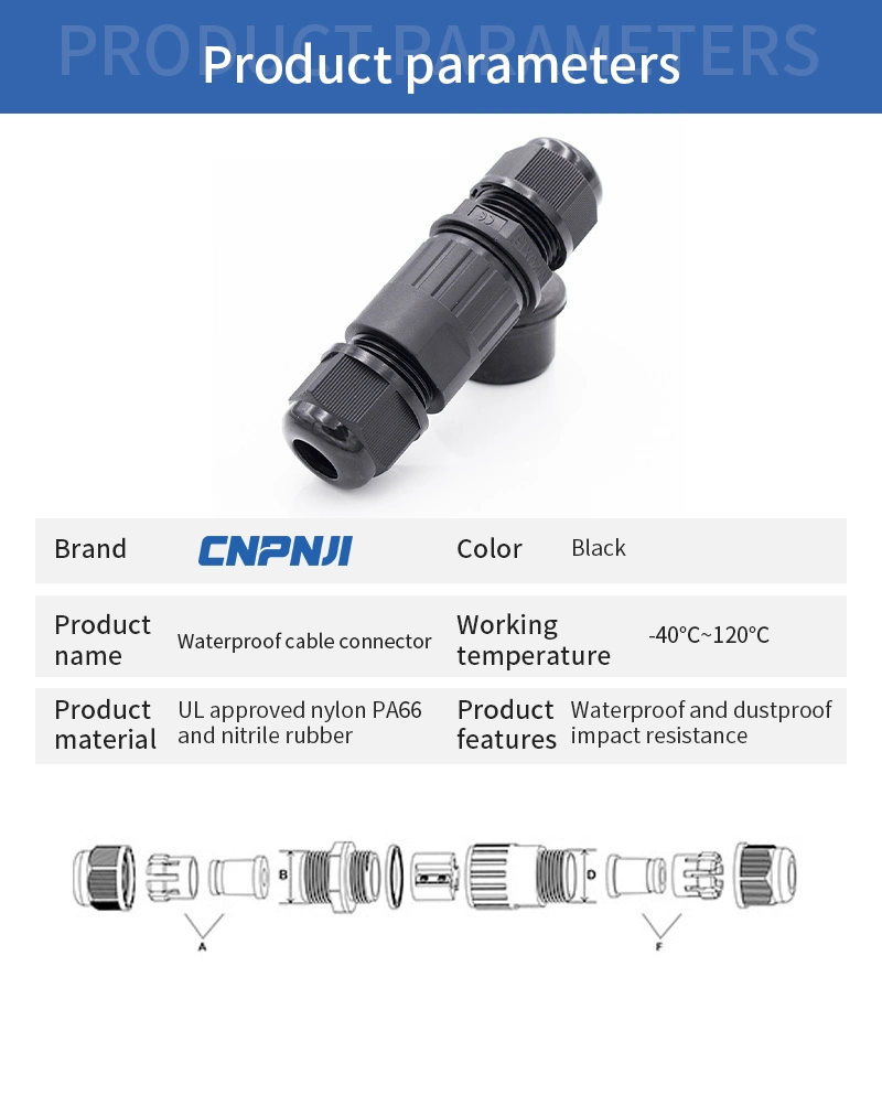 Weatherproof EPDM Rubber Sealing Insert PA66 Two Side Nylon Cable Gland Connectors Electrical Accessories IP68