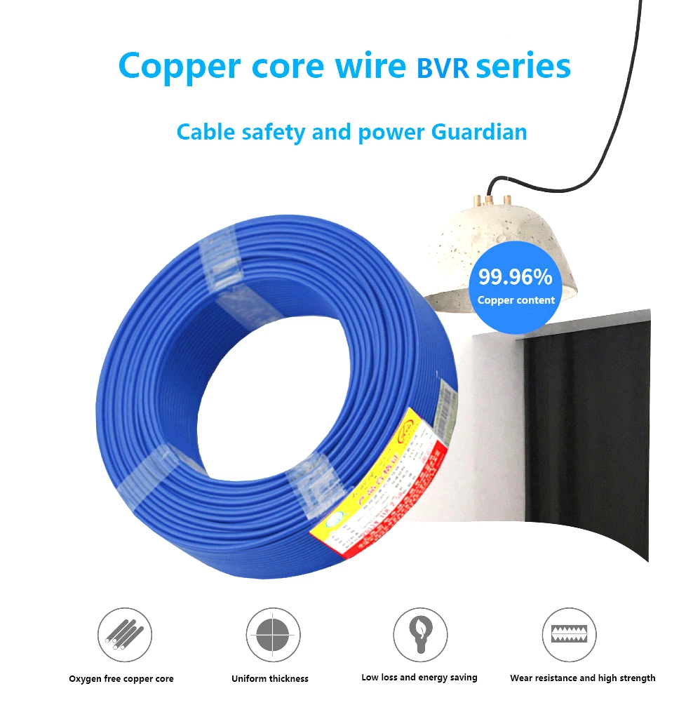 UL Approval Bvr Copper Stranded Conductor Electrical Cable mm PVC Double Insulated Sheathed Multic Core Flexible Electric Wires
