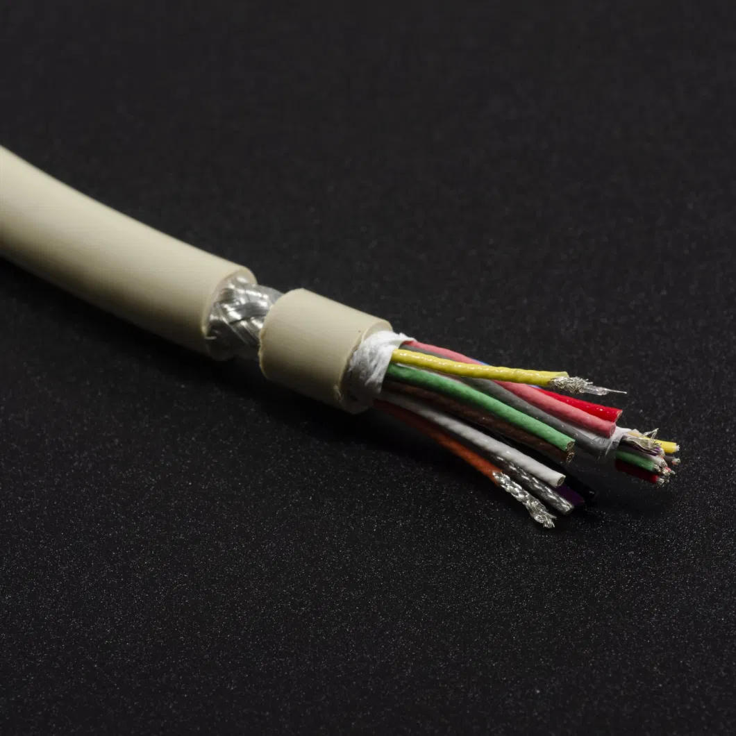 Non-Magnetic 24 Conductor MRI Cable with 12 Coax RF 32AWG and 12 Signal Wire Overall Od 8.5mm and Diameter to Shield 6.75mm