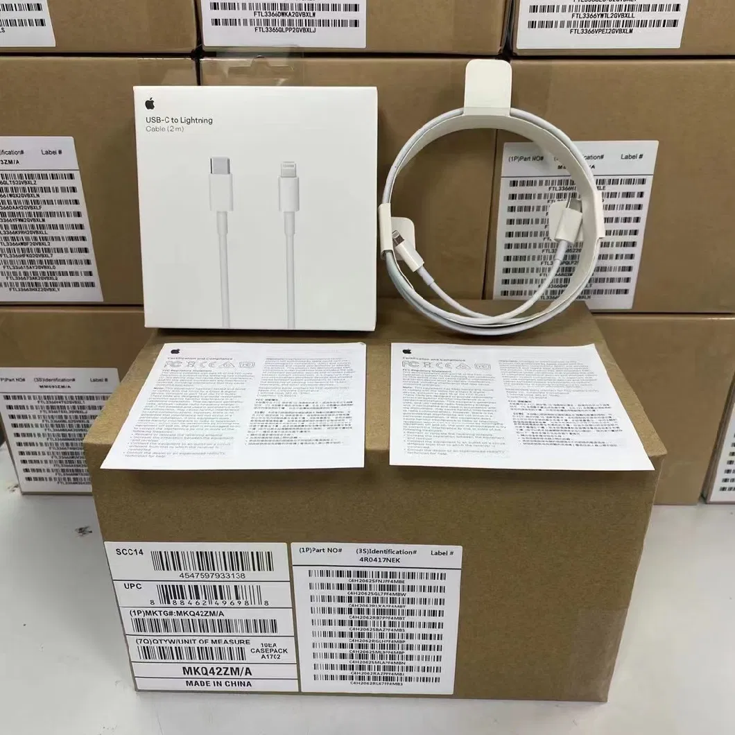 Original Mobile Cable USB-C to Lighting 2m Cable Iphane11/12/13/14/15 Pd Charger Cable