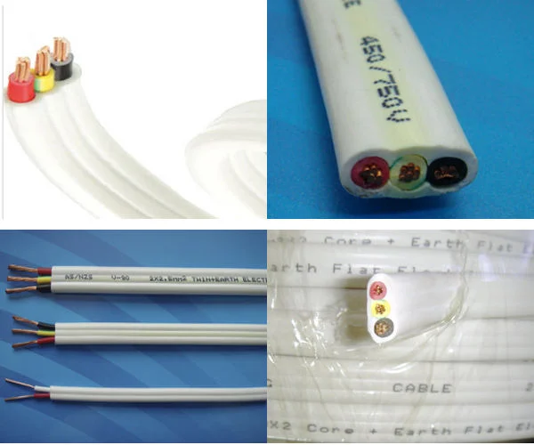 2 Core 3 4 Core Electrical Flat TPS/Srf Cable Copper Twin and Earth Wire 300V/500V Flexible PVC Insulated Cable