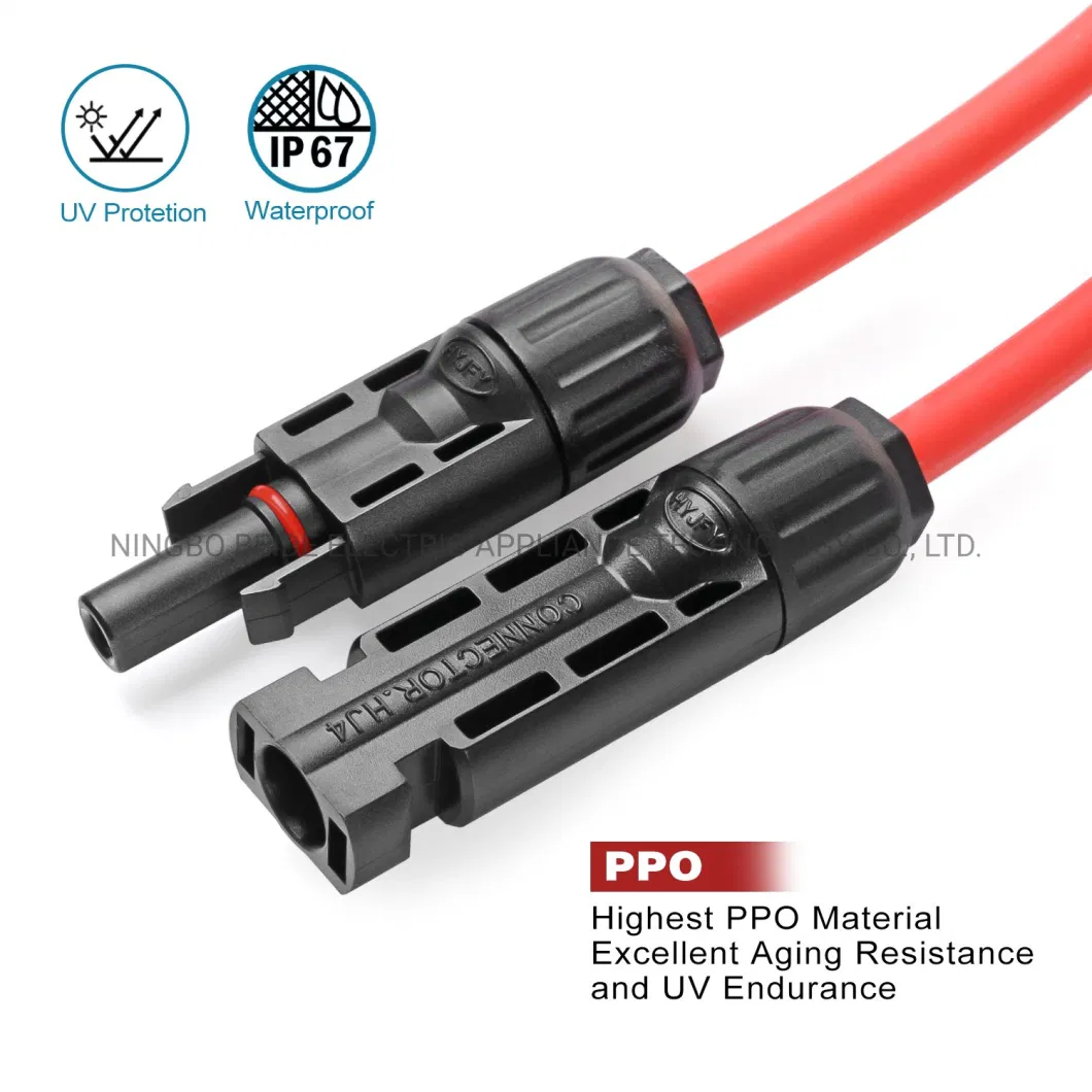 30feet Solar Extension Cable with Female and Male Connector, Red +Black