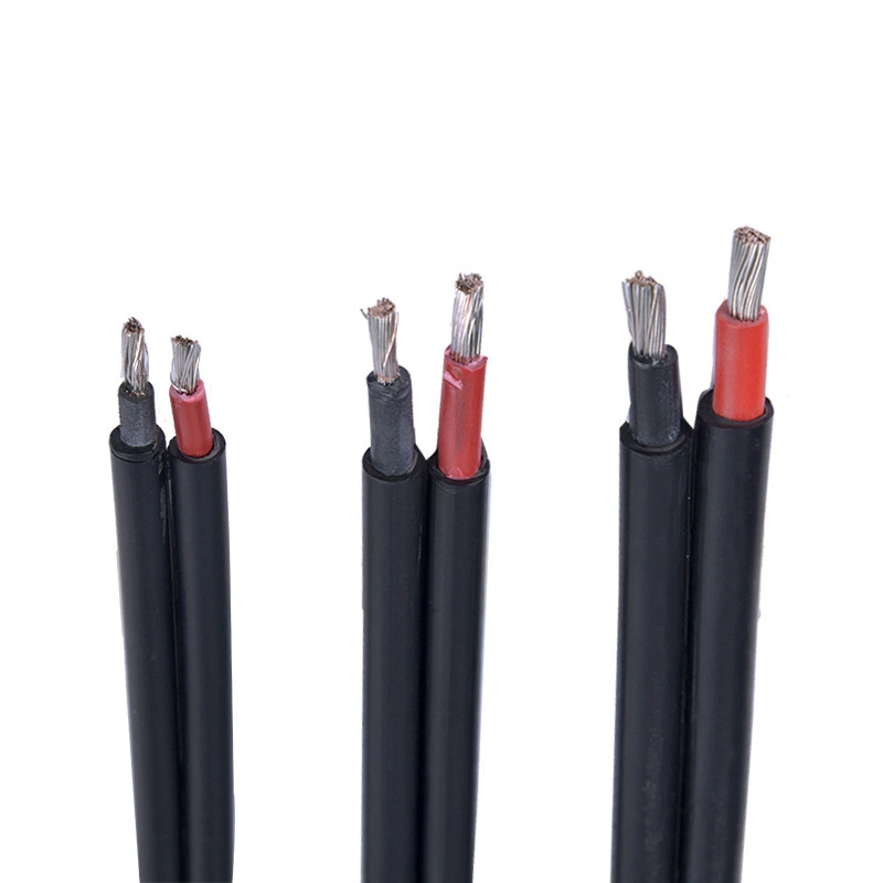 Twin Cores Photovoltaic Cable Tinned Copper Xlpo Insulated/Sheath TUV Solar Electrical 2.5 mm2 4mm2 6mm2 Two Core Electric Cable PV DC Cables Solar Cable