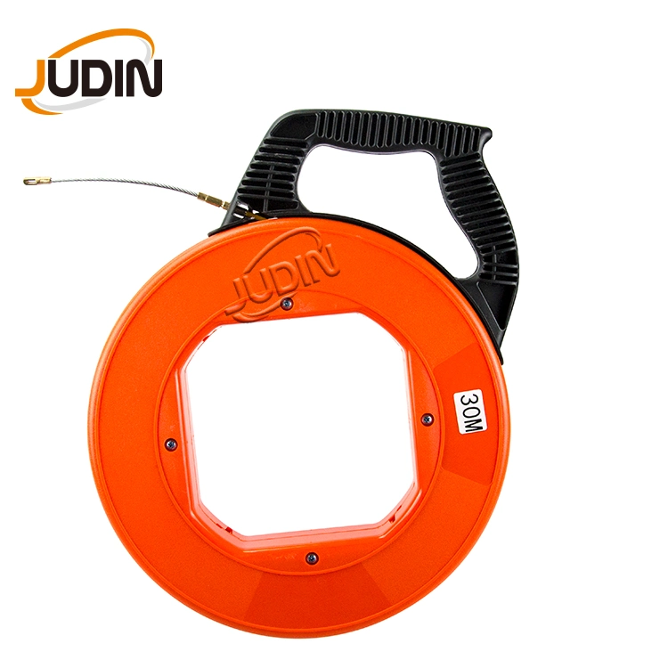 Fish Tape Fiberglass Wire Puller Electrical Metal Fish Tape Reel Great for Wire Cable Line Orange Cable Puller