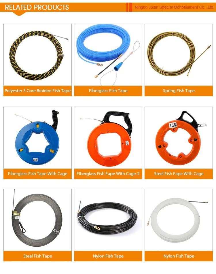 Fish Tape Fiberglass Wire Puller Electrical Metal Fish Tape Reel Great for Wire Cable Line Orange Cable Puller