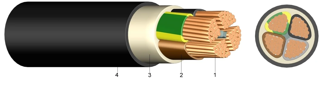 Halogen-Free N2xch Power Cables with Concentric Conductor