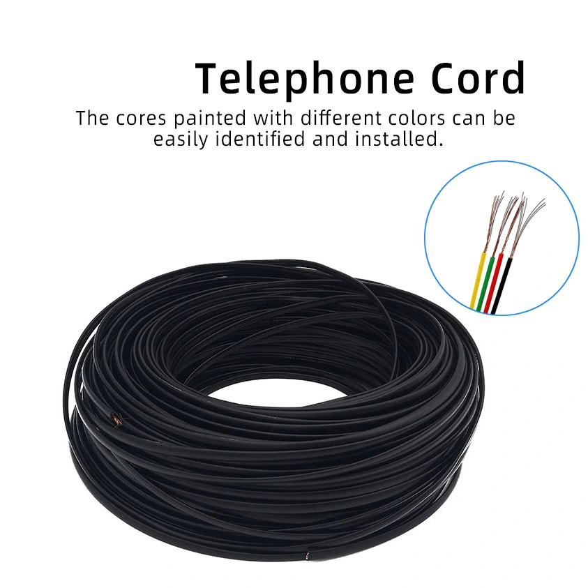 Indoor Overhead Network 26 AWG 4 Cores Flat Telephone Cable