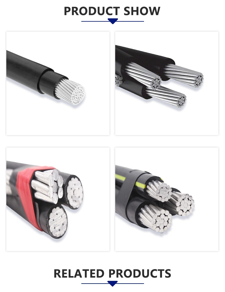 ACSR/AAC Conductor PVC Insulation Aluminum Electric Drop Wire Cable for Philippine