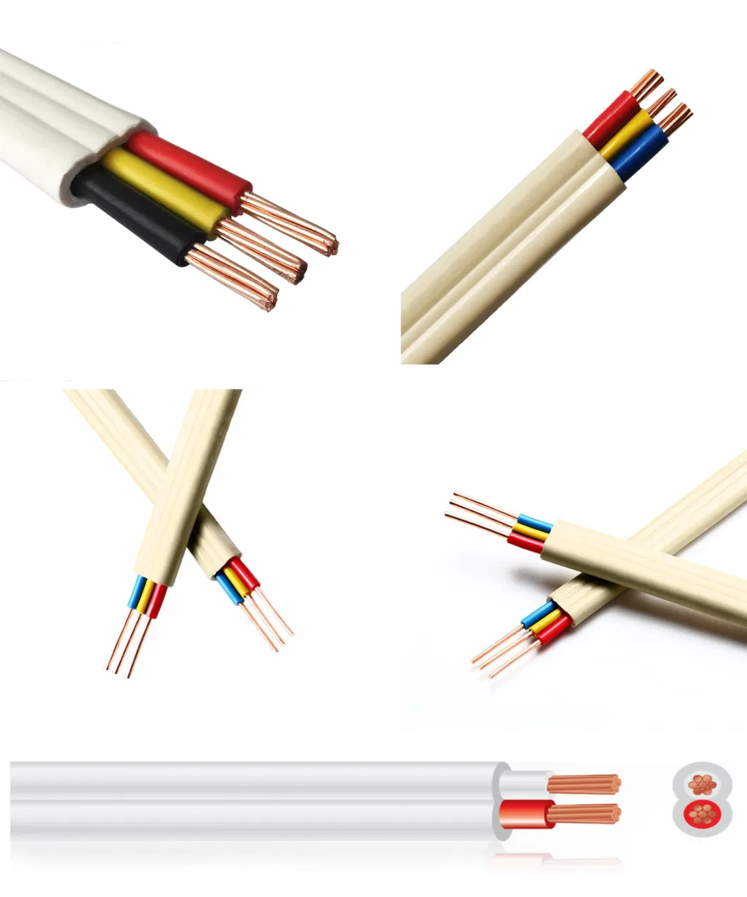 SAA AS/NZS5000 Solid or Flexible PVC Insulated 1.5mm 2.5mm Twin and Earth Cable TPS Australian Electrical Flat Cable